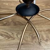 Four-light pendant lamp, brass and opaline glass, Maison Arlus, Paris, vintage 1970s