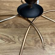 Four-light pendant lamp, brass and opaline glass, Maison Arlus, Paris, vintage 1970s