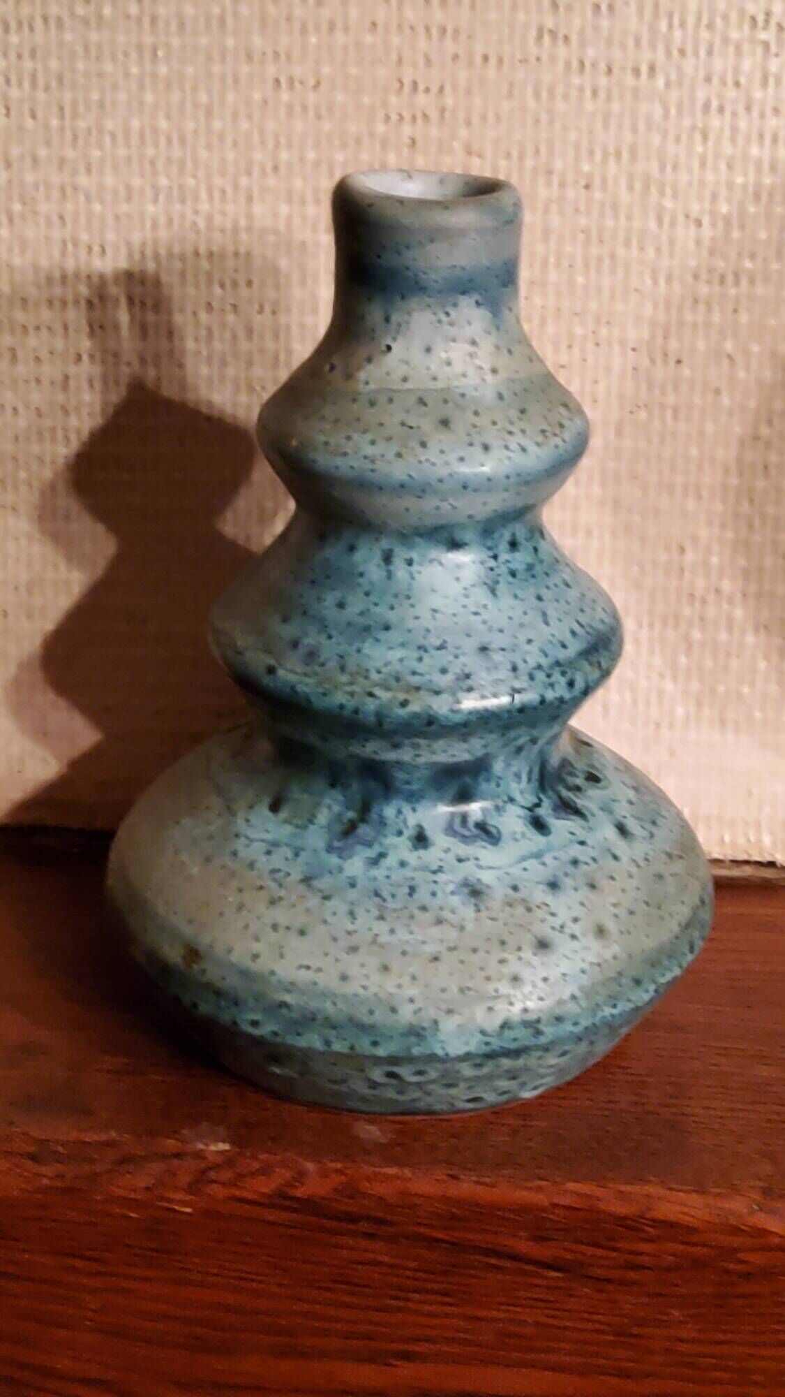 Designer vase by Jean Busson in glazed ceramic terracotta from Dinan