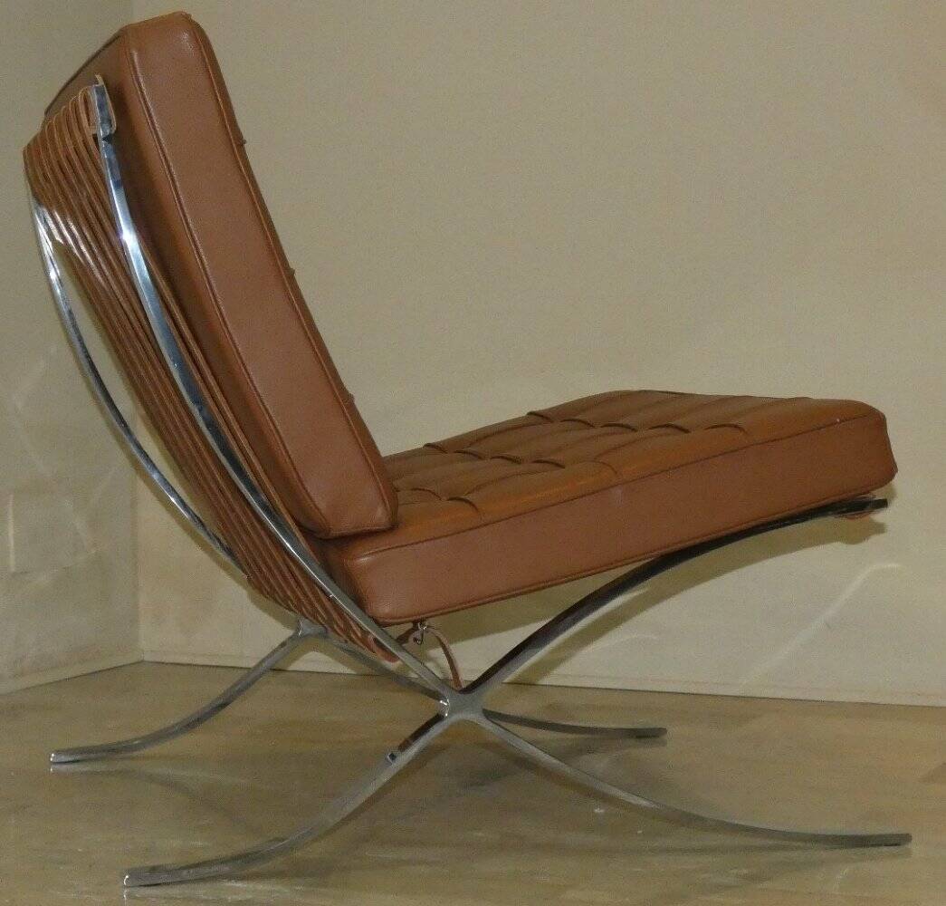 Sedia in acciaio e pelle nello stile di Knoll, anni '80