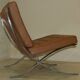 Sedia in acciaio e pelle nello stile di Knoll, anni '80