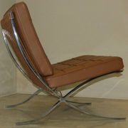 Steel and leather chair in the style of Knoll, 1980s.