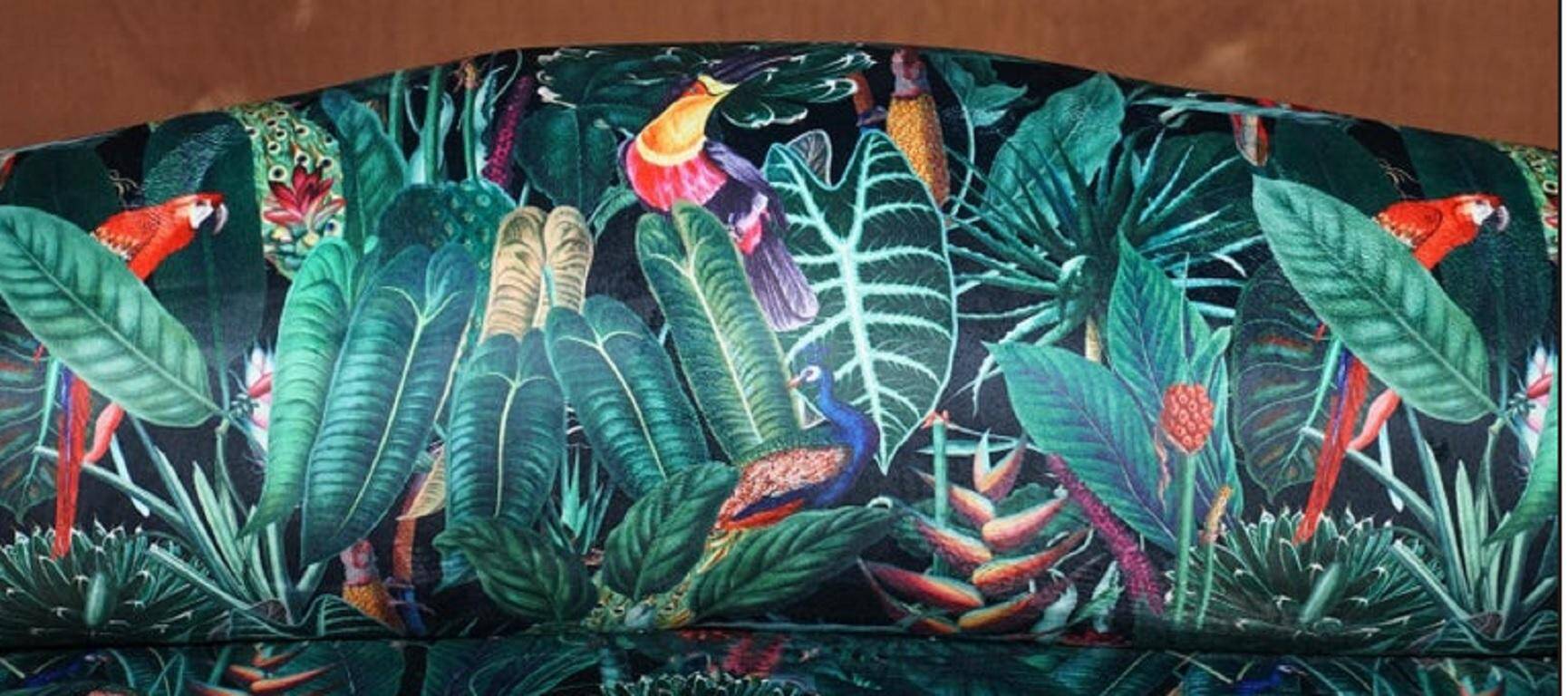 Mini canapé vintage en tissu Birds of Paradise