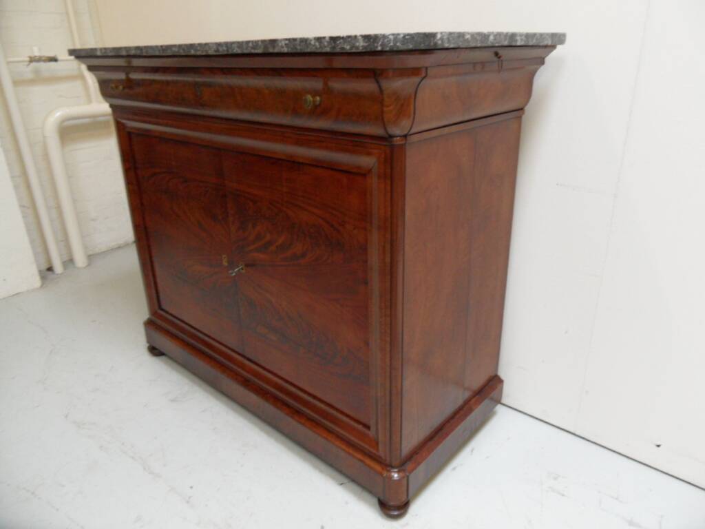 Antique mahogany sideboard with marble top