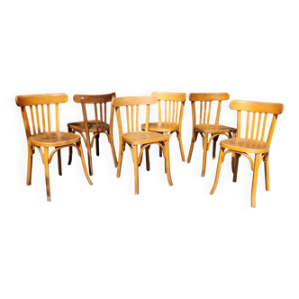 6 bistro chairs including Baumann from the 50s