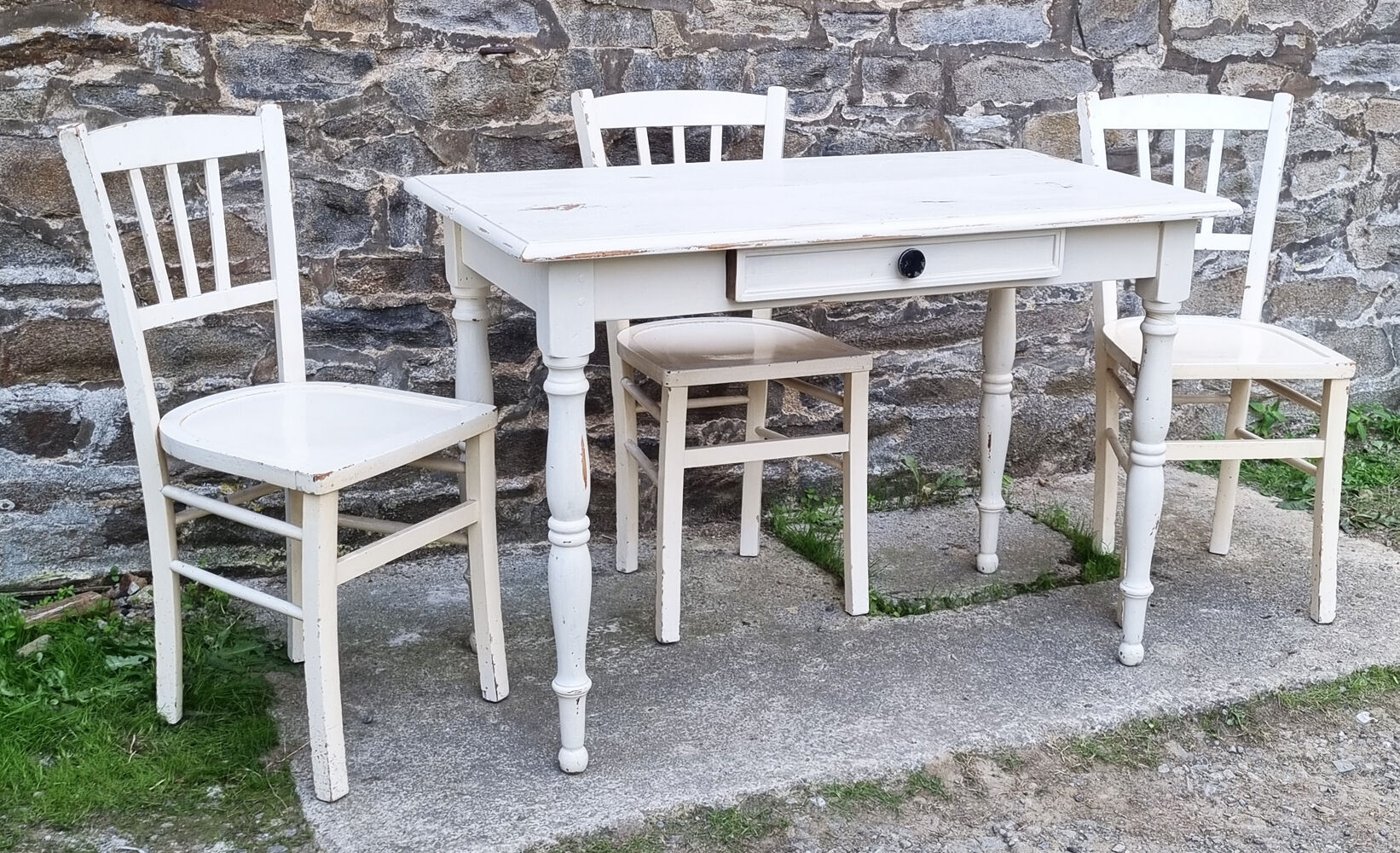 Luterma table and chairs set, shabby chic, 40s