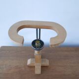 Guillerme et Chambron Oak and Ceramic Mid-Century French Table Lamps (3 Available)