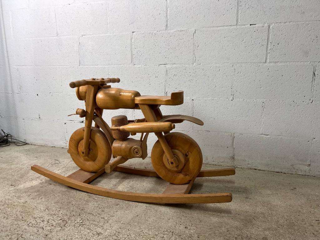 Vintage wooden motorcycle