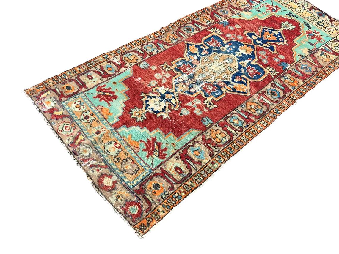 Small Handknotted Vintage Rug