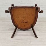 Scandinavian armchair, original condition, leather, oak wood, 1950s,