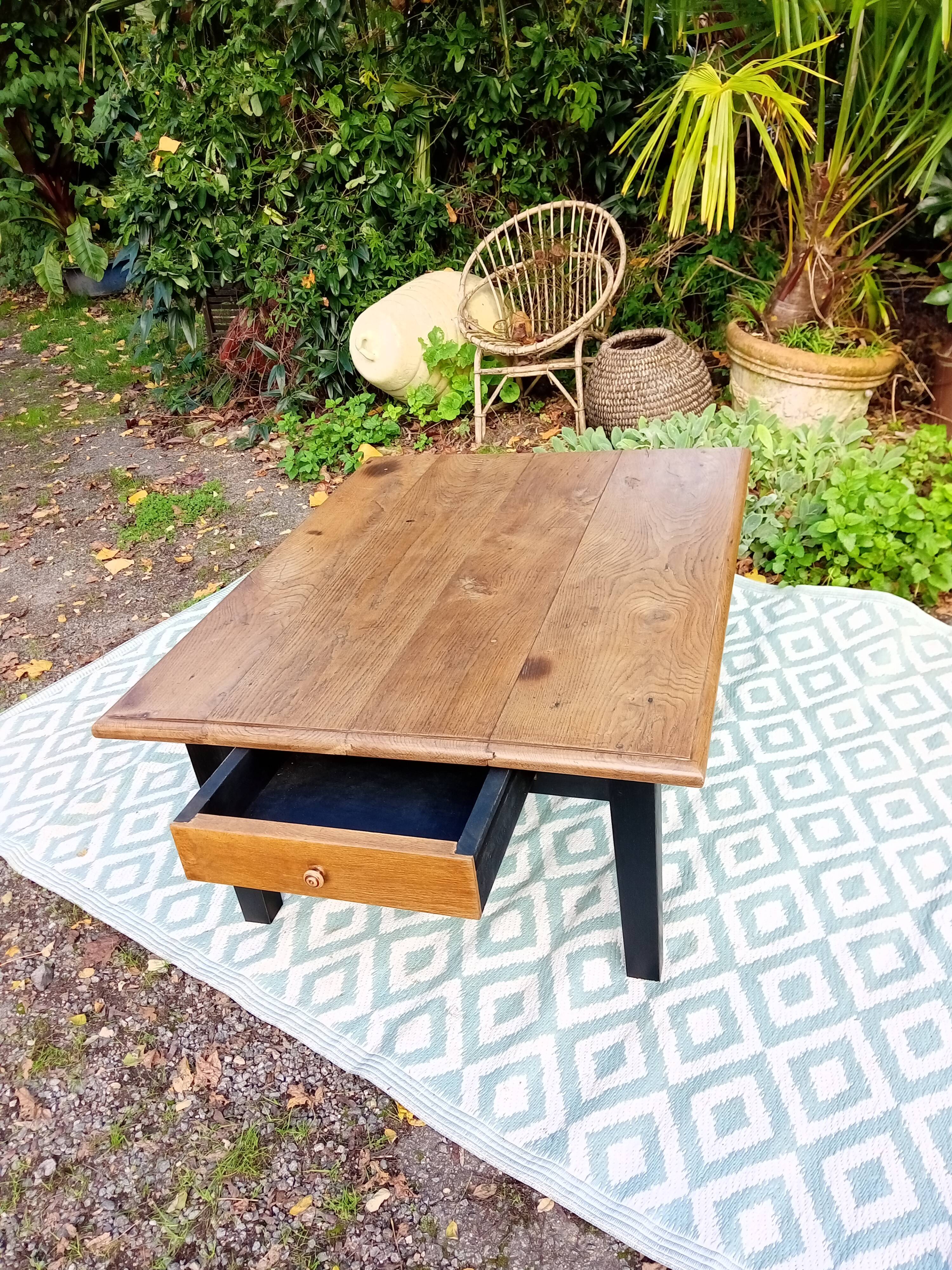 Low farmhouse table in solid oak