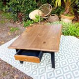 Low farmhouse table in solid oak