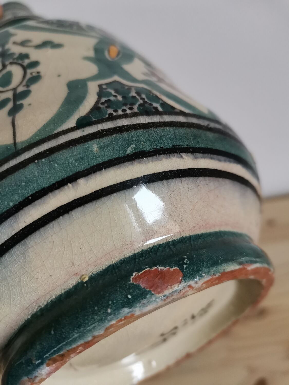 Vintage enamelled vase signed safi