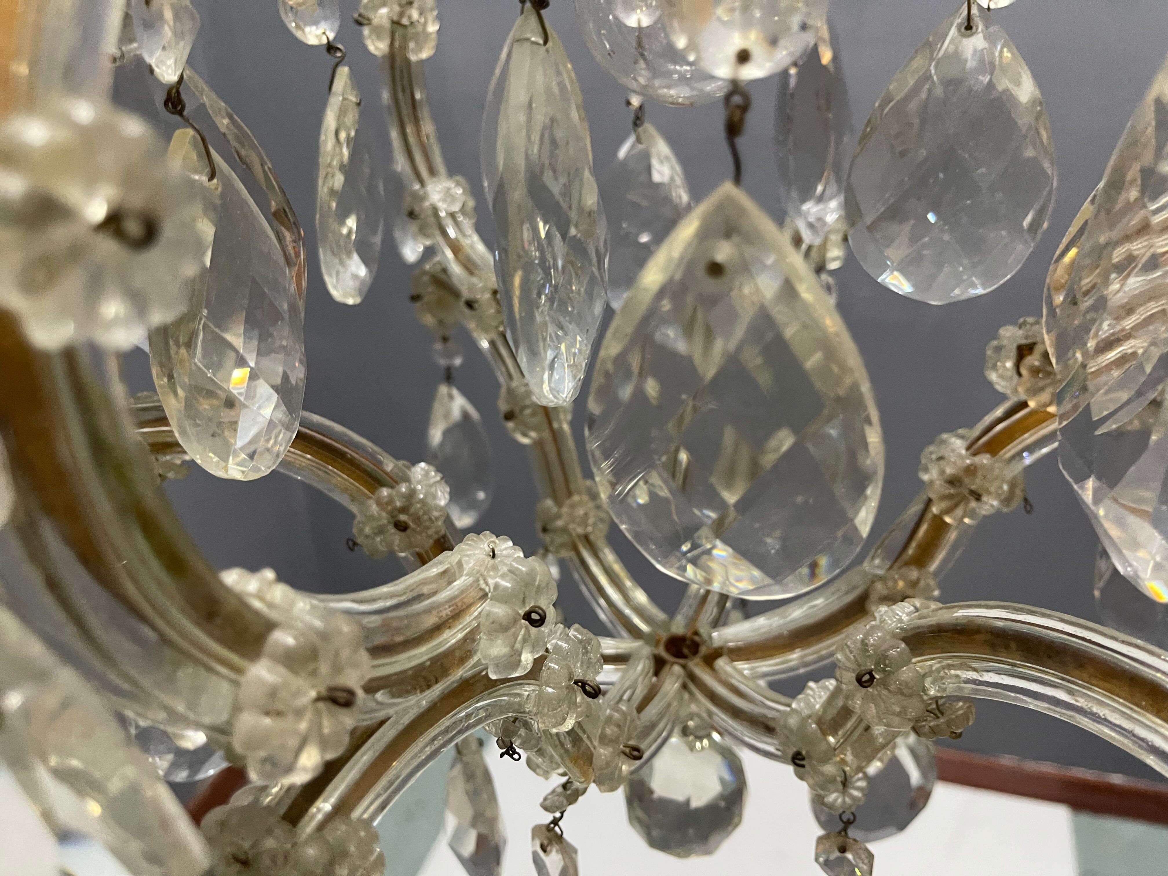 Vintage Maria Theresa Crystal Chandelier, 1950s