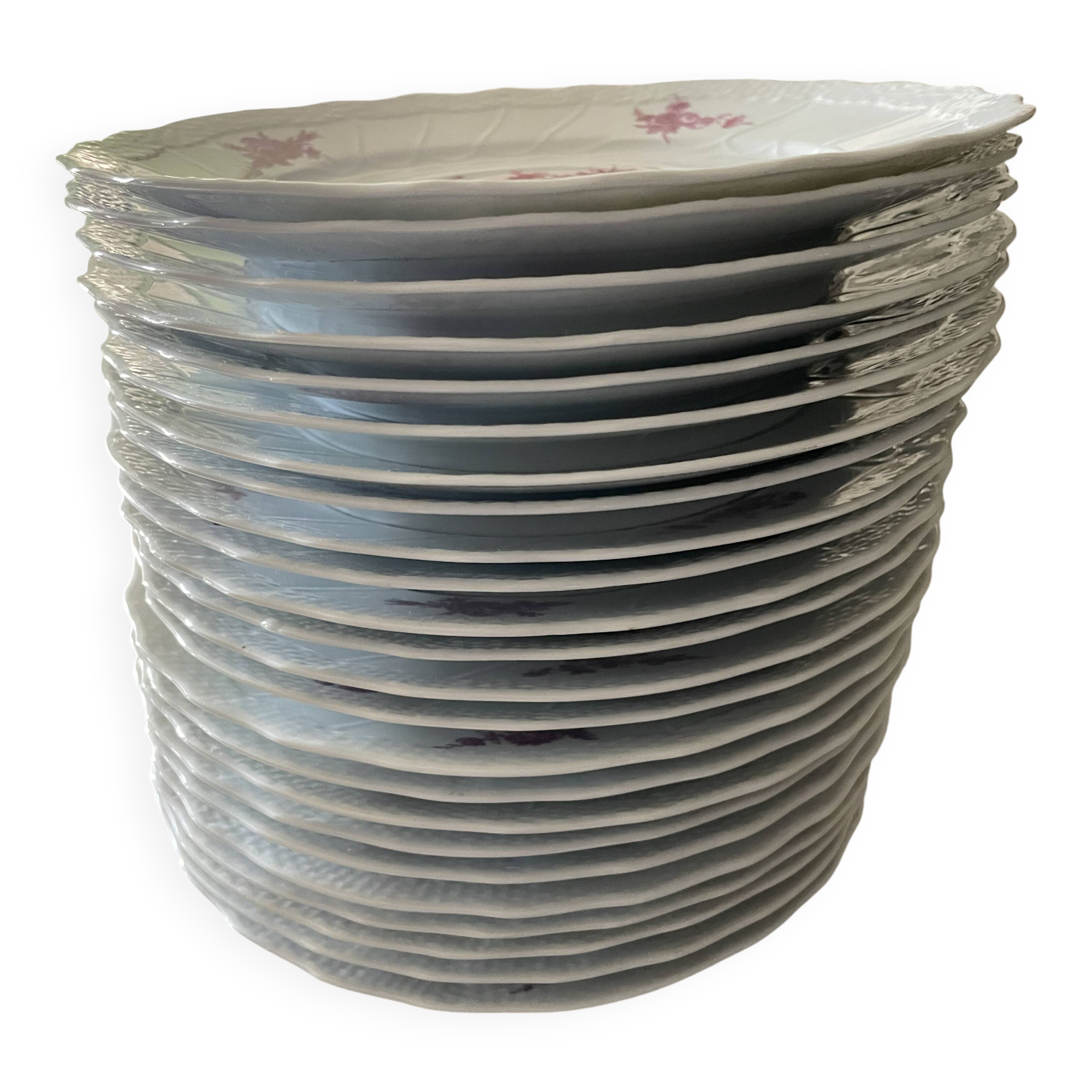 Flat plates made of Baudour porcelain