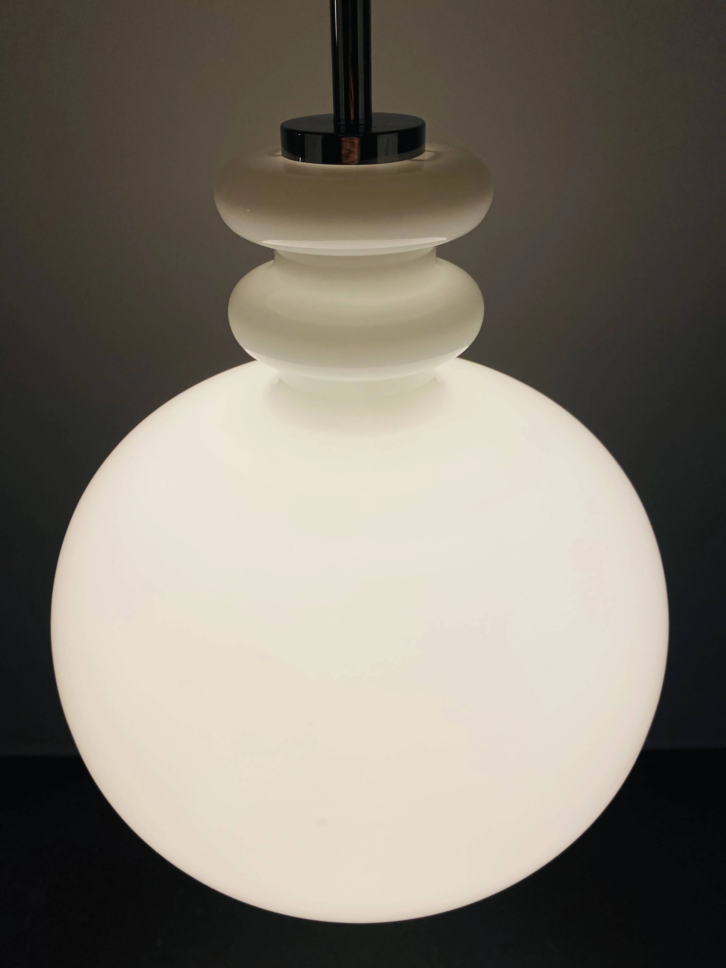 Large white glass chandelier XL by Peill and Putzler
