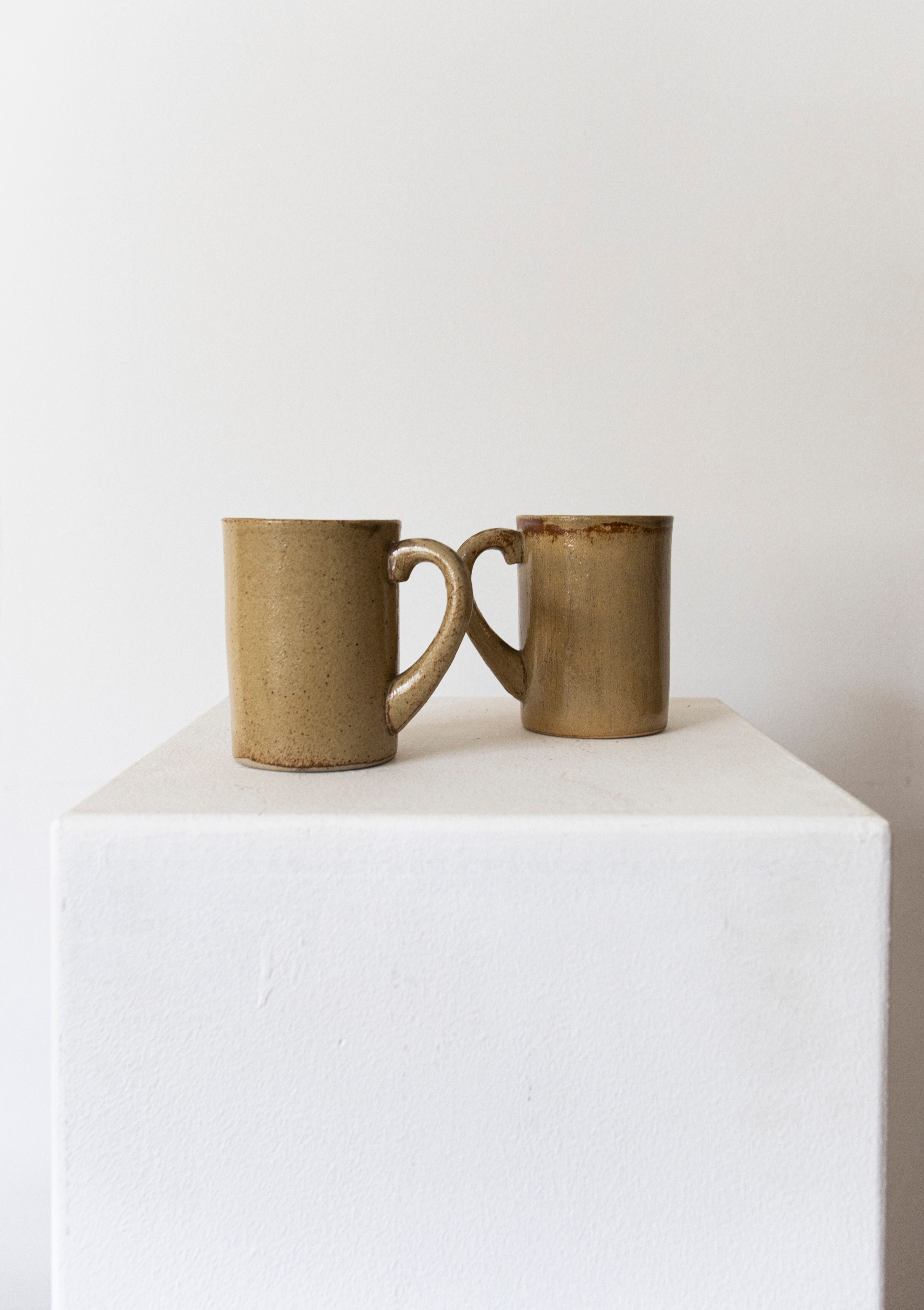 Pair of Puisaye sandstone mugs by Charles Gaudry, 1960s
