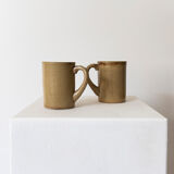 Pair of Puisaye sandstone mugs by Charles Gaudry, 1960s