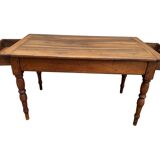 Walnut Farmhouse Table with 2 Drawers. 19's