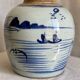 Vase céramique Chinoise XIXé s. blanc bleu pot oriental