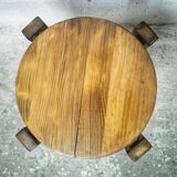 Brutalist pine stool