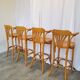 Set of 4 Vintage Bentwood High Pub Chairs with Armrests / Natural Wood Colo