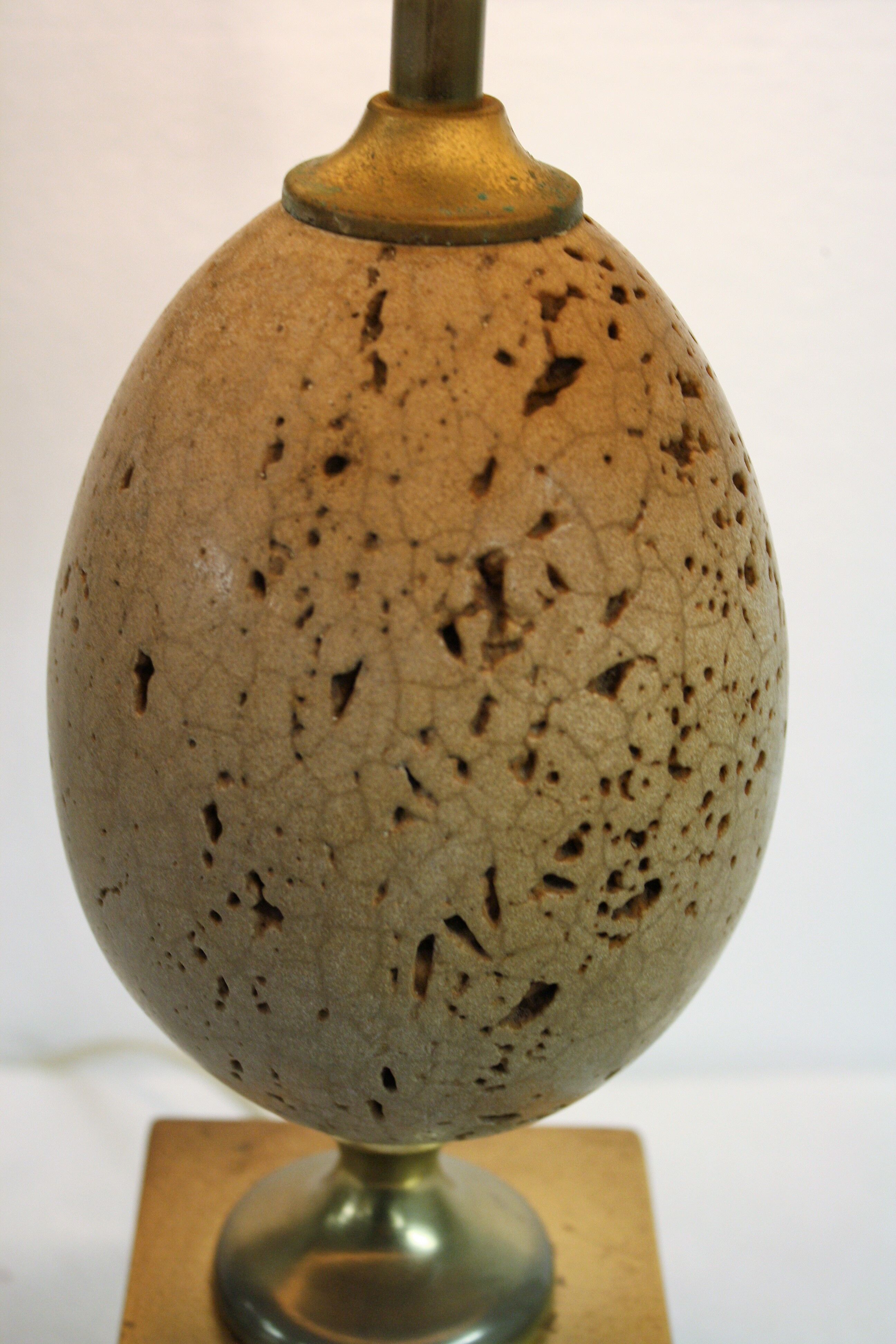 Pair of ostrich egg table lamps, 1960