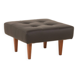 pouf en cuir noir, années