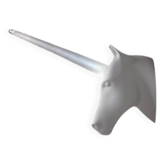 Porcelain and opaline Unicorn wall light