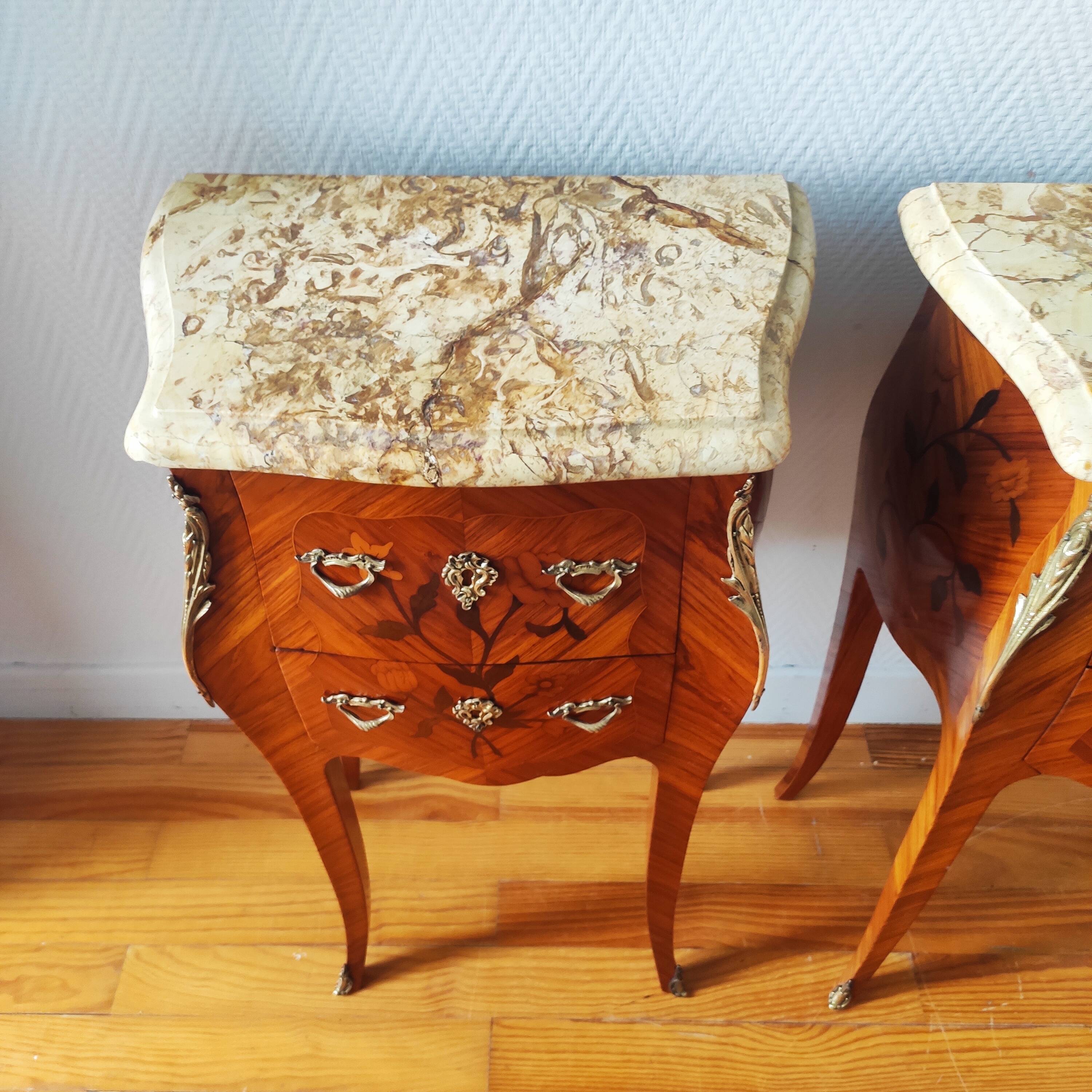 Pair of Louis XV style bedside tables