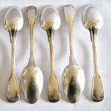 SFAM set of 5 CHINON silver-plated table spoons, antique style, 21cm