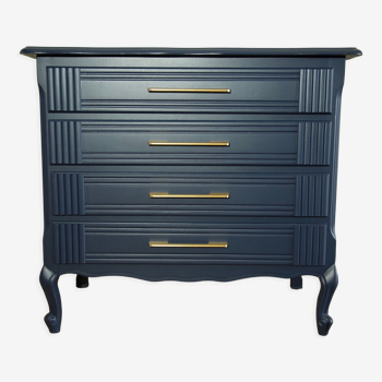 Commode bleue relookée