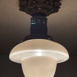 Chandelier Old Art Deco Ceiling Lamp Vintage Lamp Opaline circa 1930