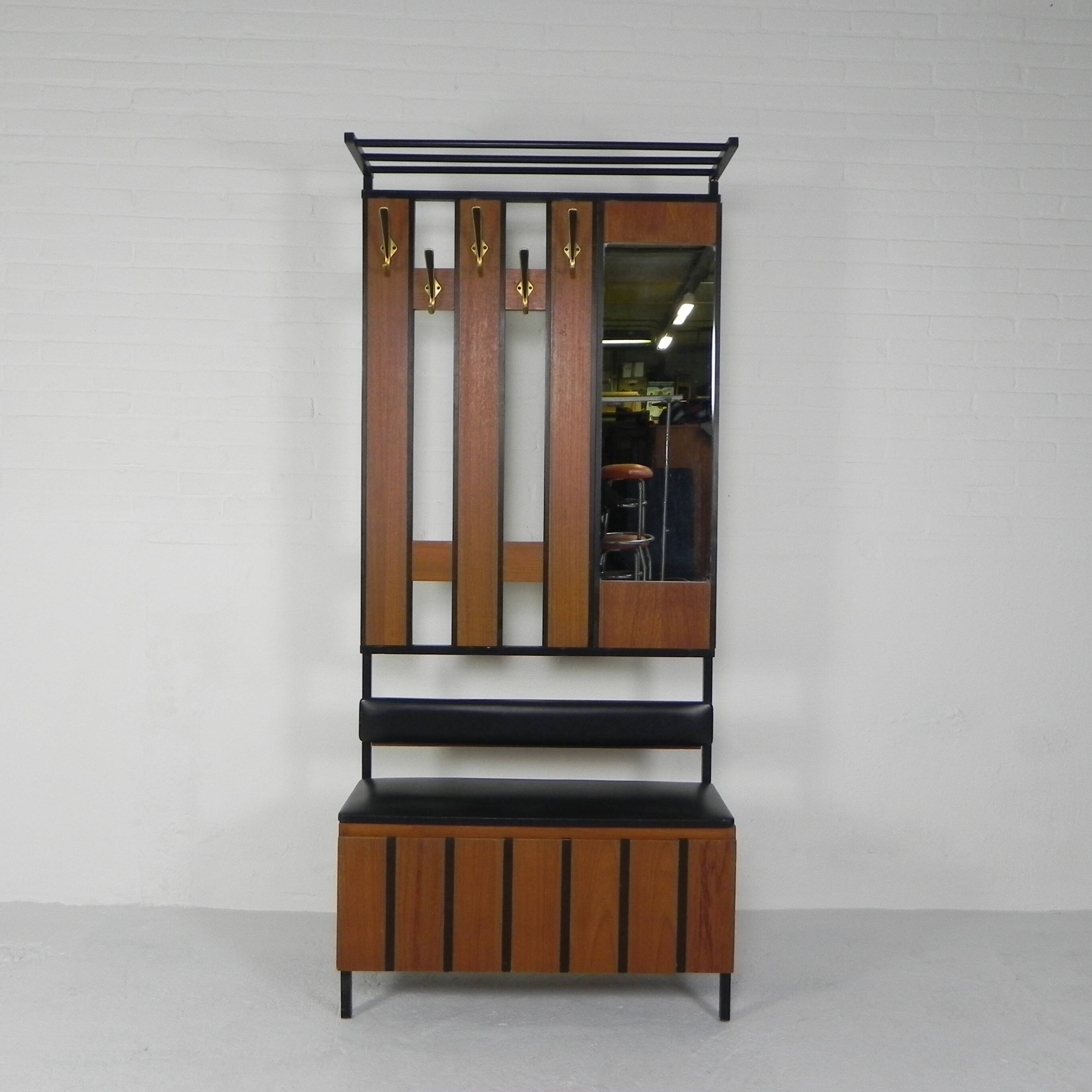 Standing vintage coat rack, hall furniture, 1960s