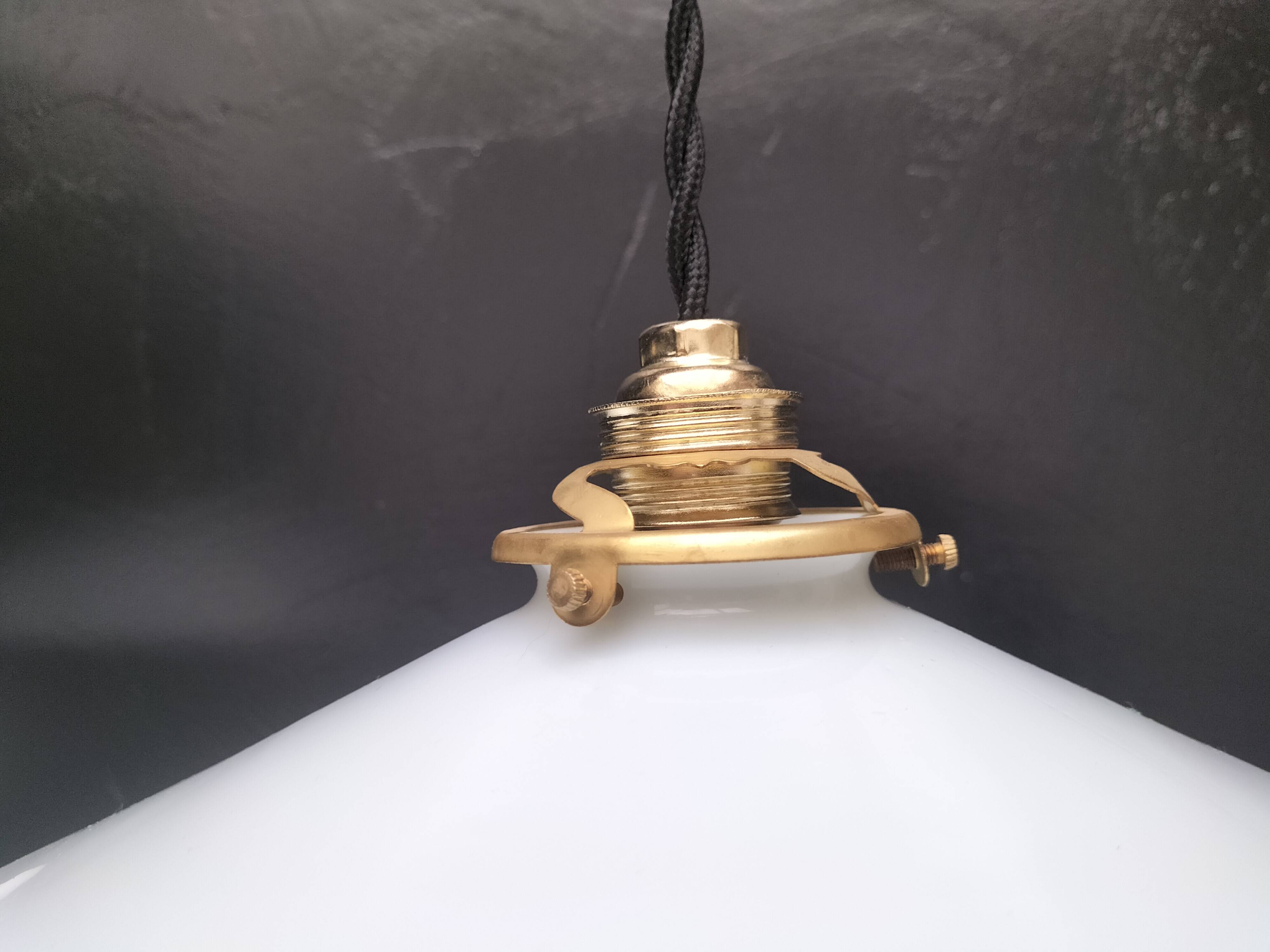 2 opaline pendant lights