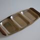 Plat de service vintage inox poignées teck made in Japan
