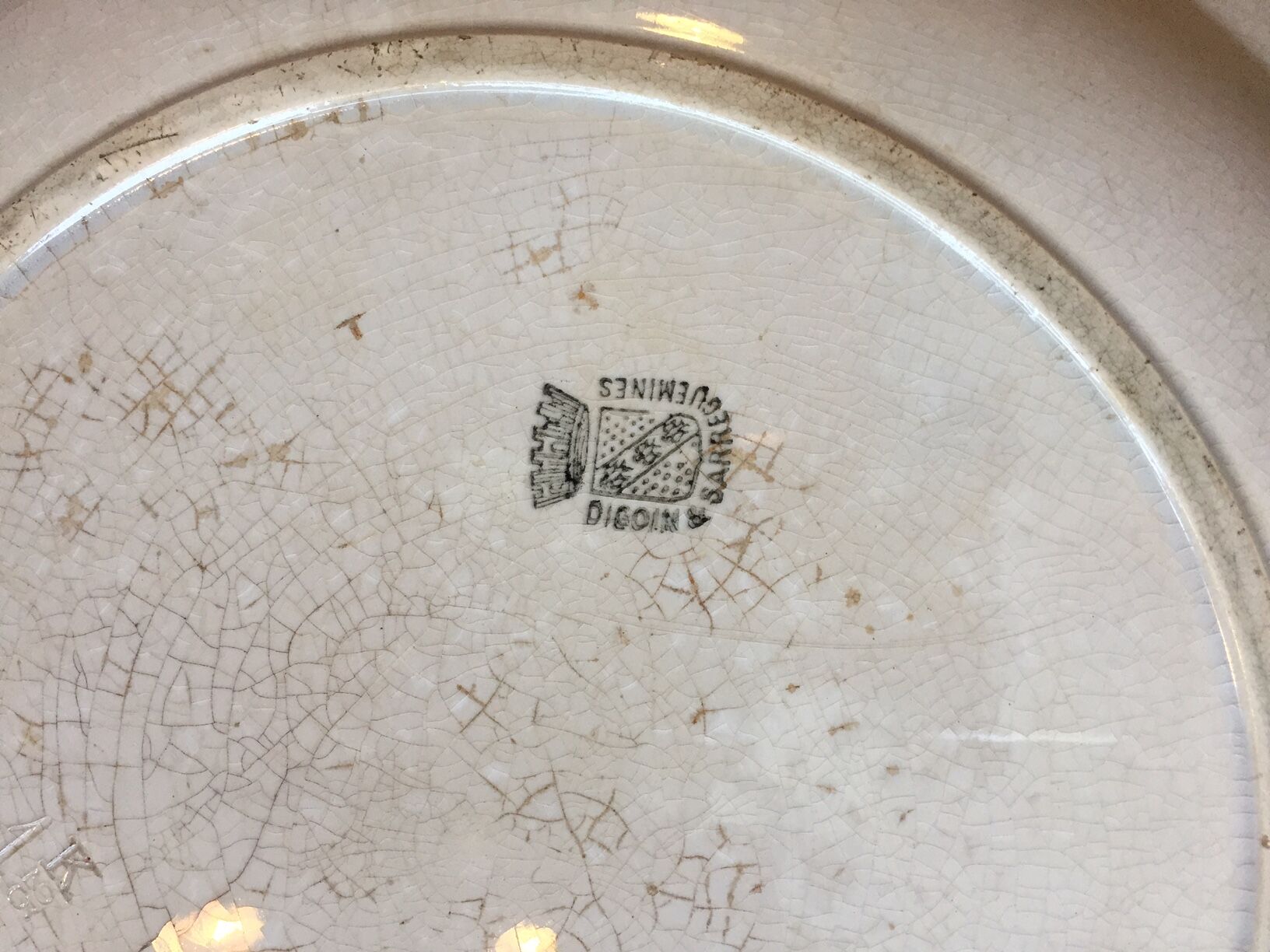 Large dish Digoin Sarreguemines