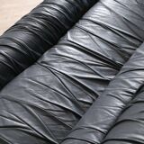 Vintage sofa by De Pas D’Urbino & Lomazzi in black leather for Dall’Oca, 19