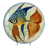 Ceramic fish dish, glazed terracotta signed Puigdemont, 1960s