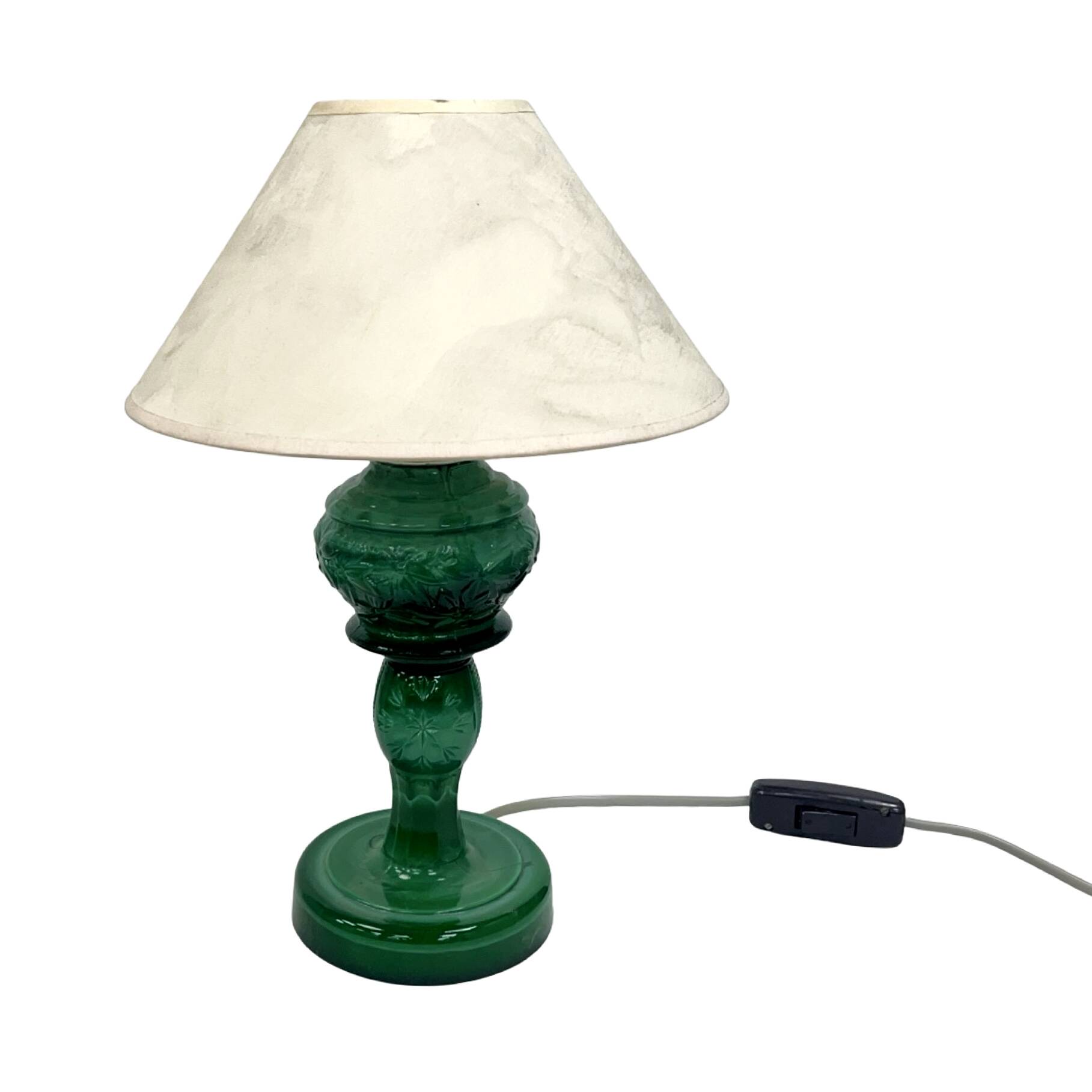 Malachite glass table lamp, Czechoslovakia, 1960s | Vintage MCM