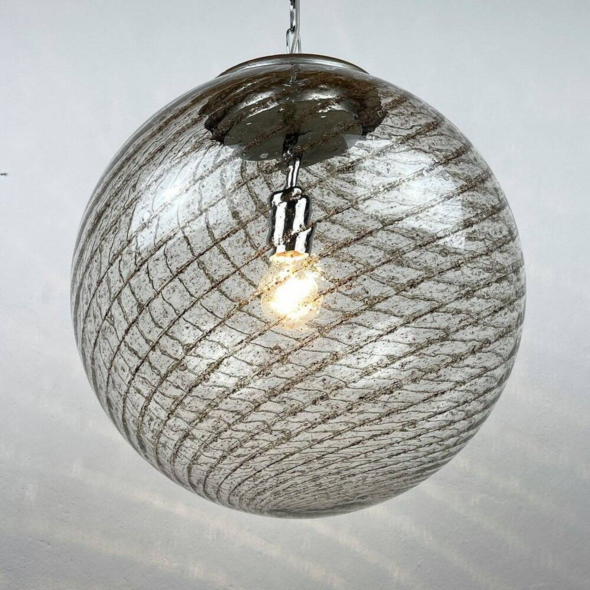 Vintage swirling Murano glass pendant lamp La Murrina, Italy, 1970s
