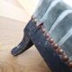 Wooden and velvet footrest