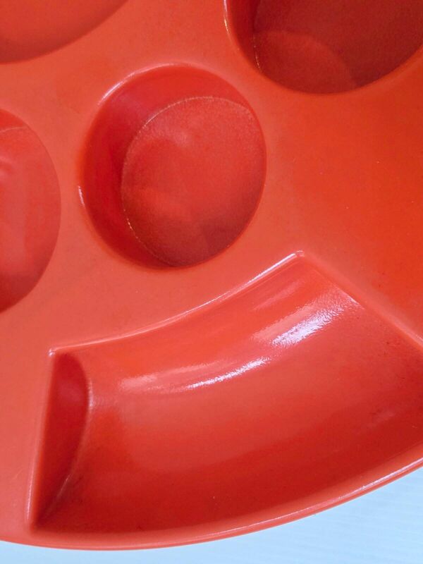 Grand plateau vintage 1970 plastique moule orange creations bismuth paris 7