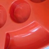 Grand plateau vintage 1970 moulded plastic orange creations bismuth paris 7