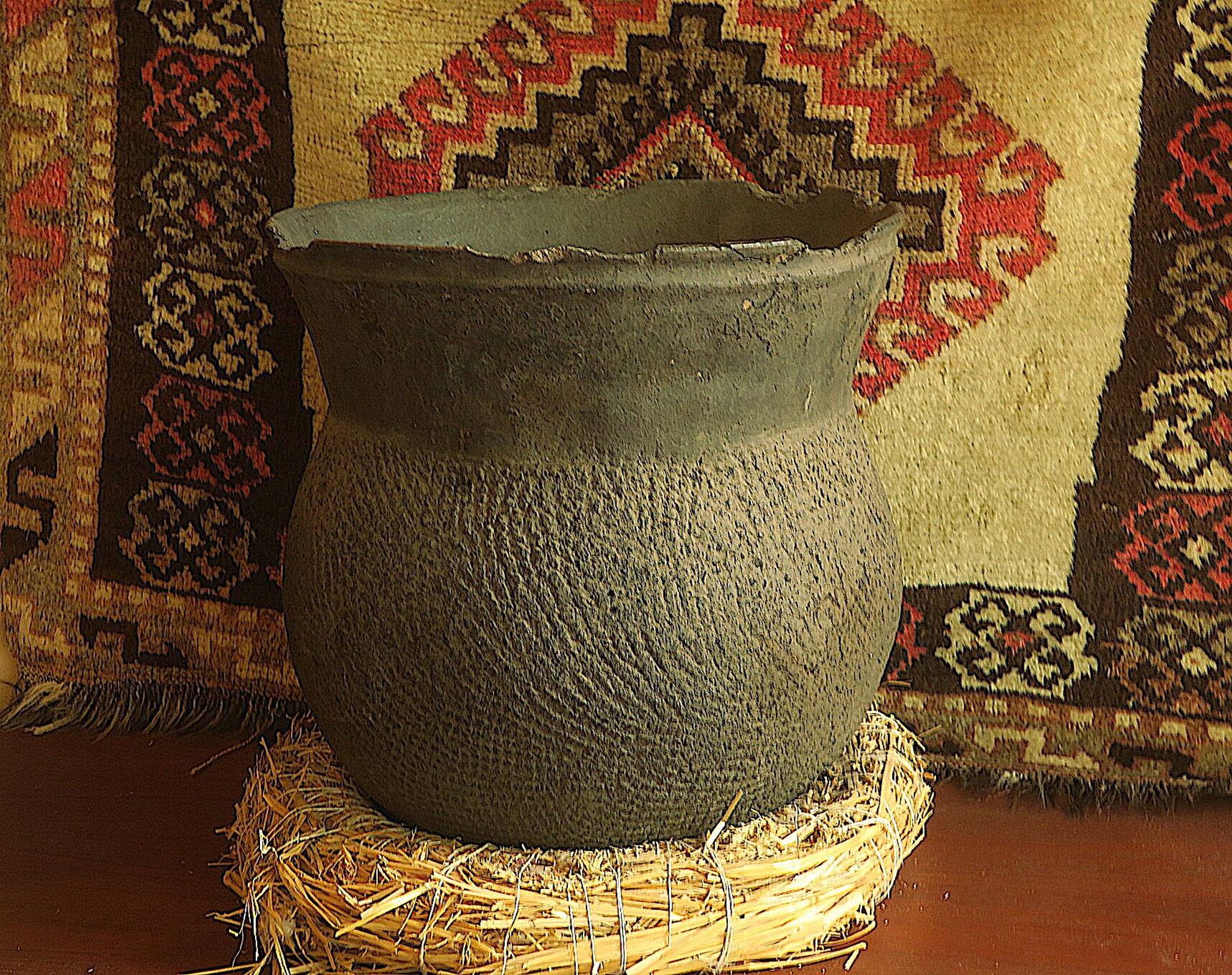 African earthenware storage pot, Senegal 19th century