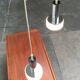 Suspended glass and chrome lamps model P105 German Mid-Century Space Age from the 1960s by Staff, set of 2.