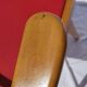 Pair of wooden armchairs and skaï foot compass of the 50s
