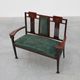 Art Nouveau Walnut Settee with Floral Marquetry, Belgium, ca. 1900