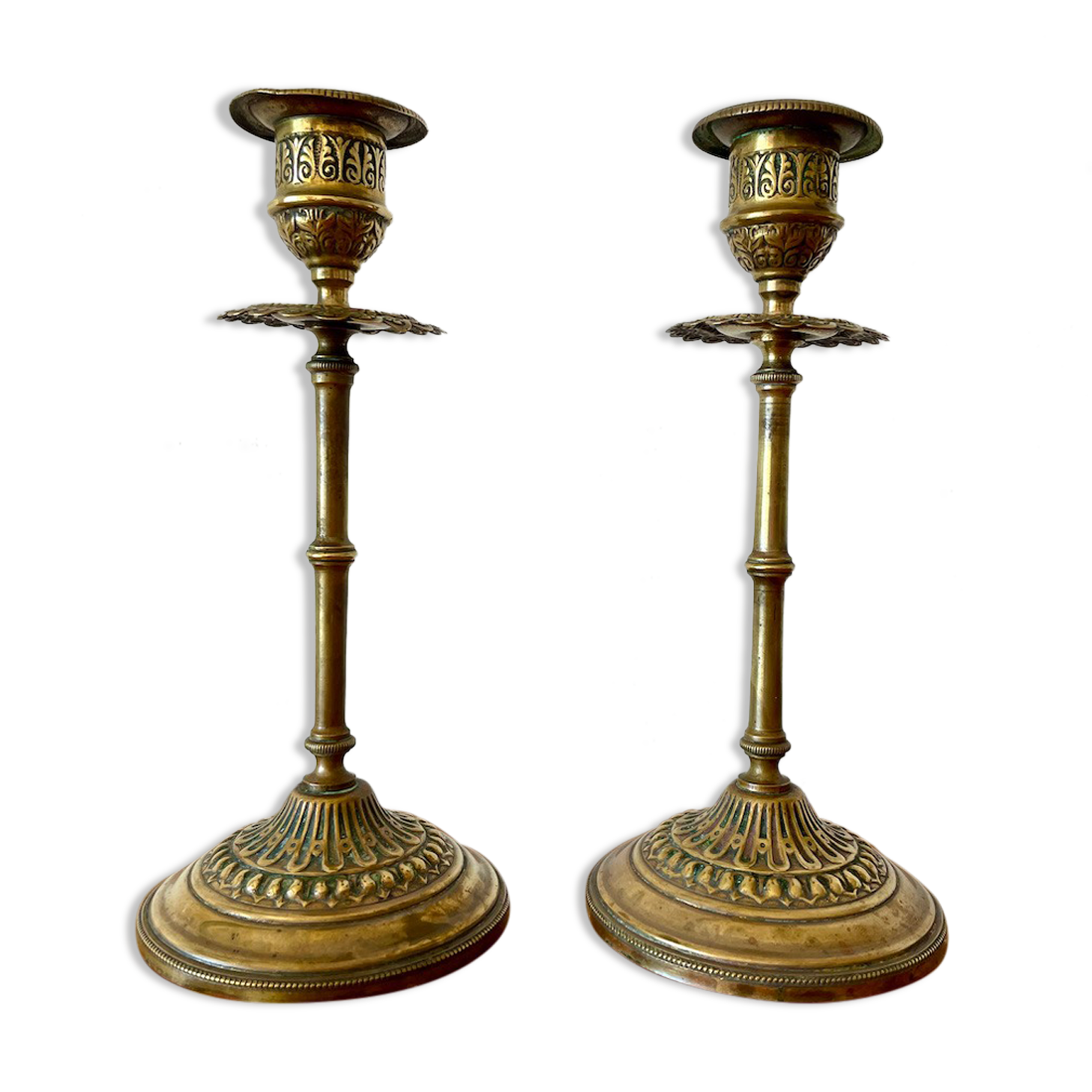 2 copper candle holders
