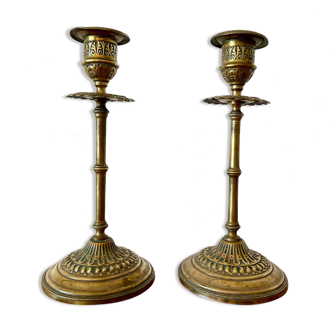 2 copper candle holders
